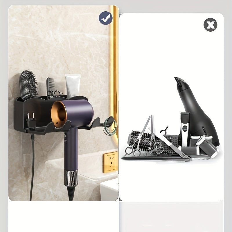 Wall-Mounted Hair Dryer Holder