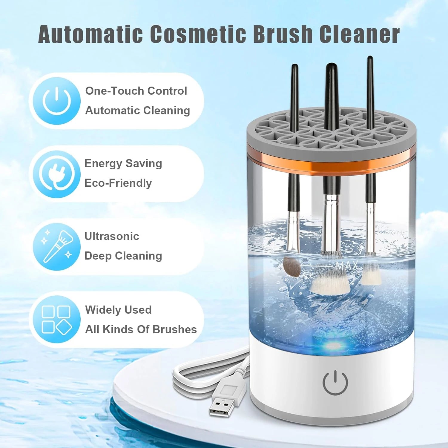 Automatic Makeup Brush Cleaner